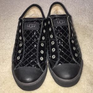 Ugg shiny leather slip on sneakers
